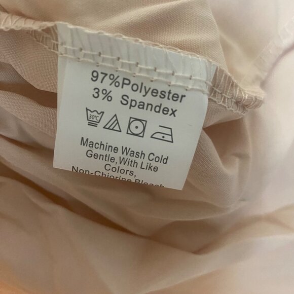 NWT Boosom Off-Shoulder Smocked Peplum Top Womens Size S Tan Flared Sleeves Boho - Picture 6 of 12